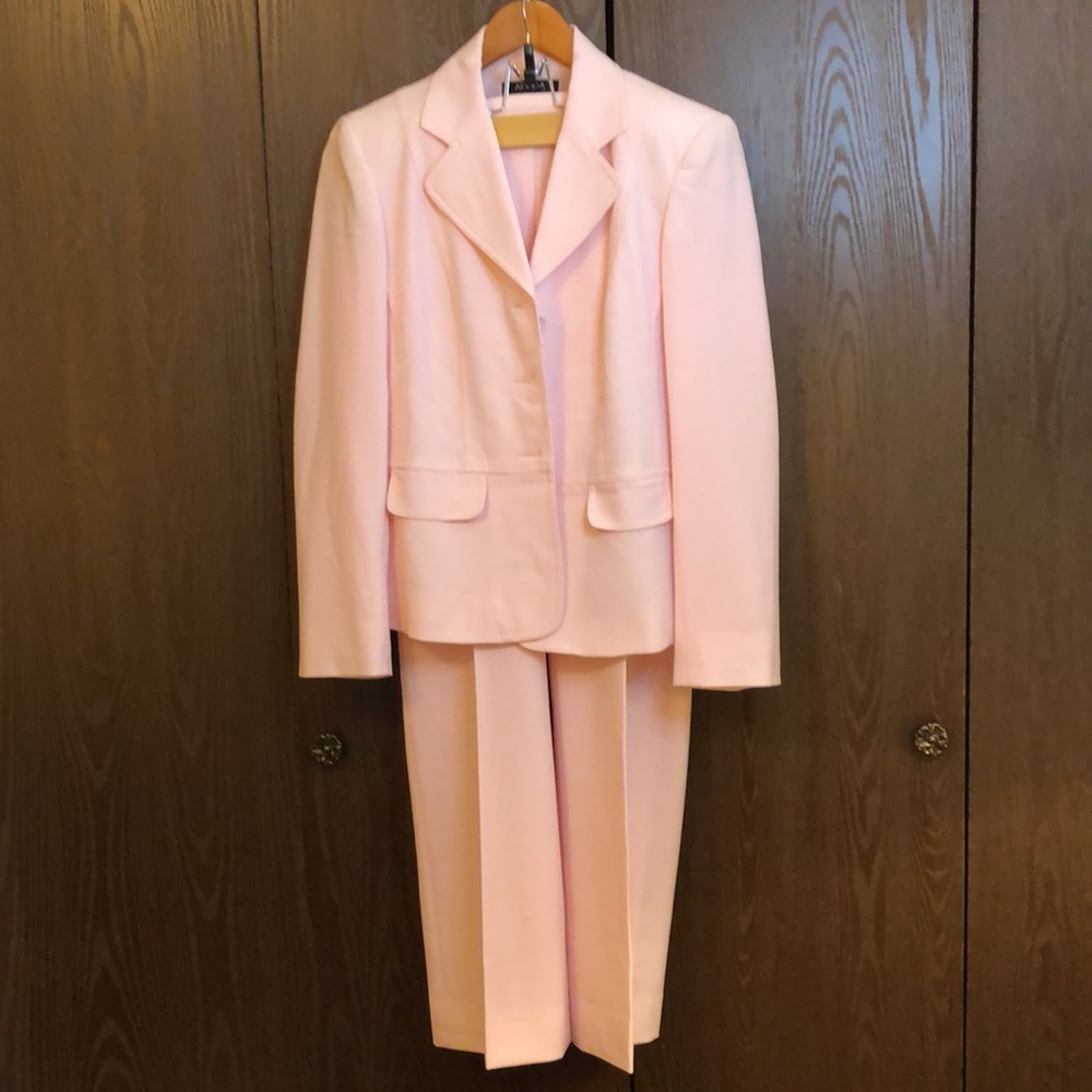 VINTAGE NEW ARVIDA BABY PINK PANTSUIT SIZE 8 FULLY LINED DESIGNER - #212